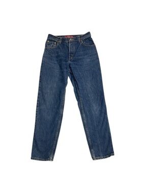 Levi's 550 Relaxed Fit Jeans in Indigo Blue with Tan Patch